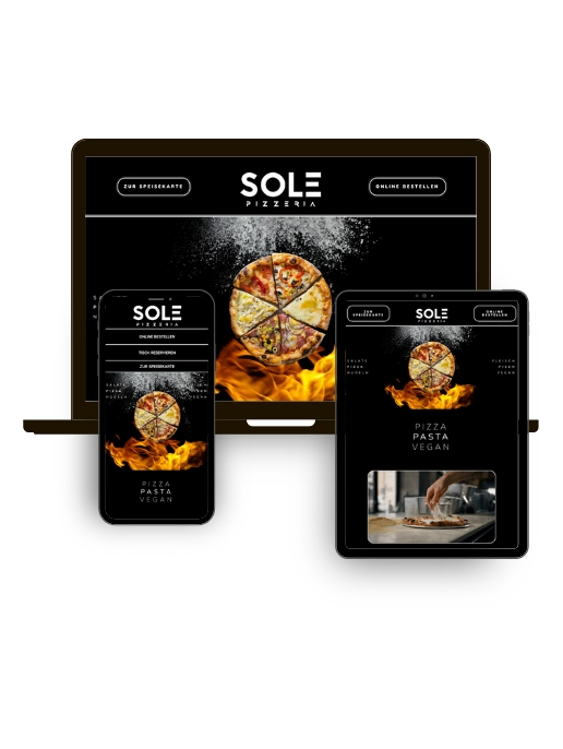 SOLE Pizzeria in Aachen Professionelle Webdesign